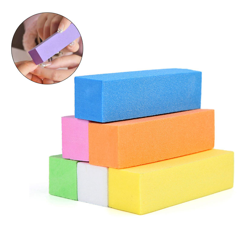 Sanding Stick Set - 2個耐久性のあるスポンジ爪やすりバッファバフ研磨ブロックuvジェルポリッシュマニキュアペディキュアネイルアートツールホワイト/ピンク