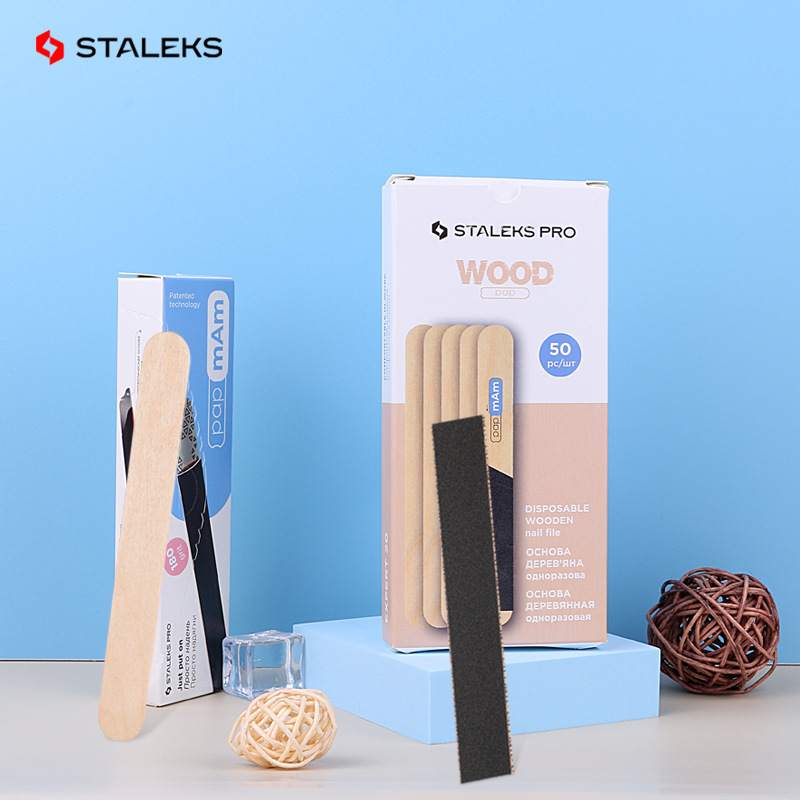 Sanding Stick Set - Staleks-使い捨てマニキュアストリップ,木製ネイルバー,高品質,サンディング,ラビングストリップ,マニキュアツールセット