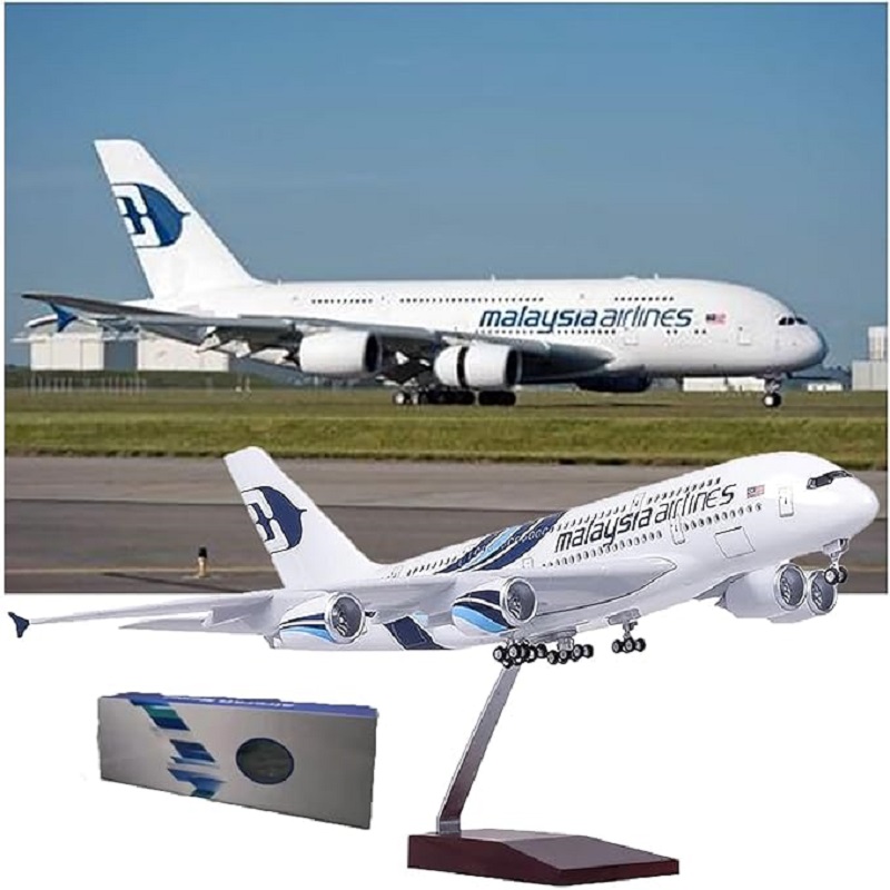 Model Kit Simulator - 1:160 スケールマレーシア航空 A380 金属飛行機モデルダイキャスト樹脂シミュレーションキットコレクターとギフト用