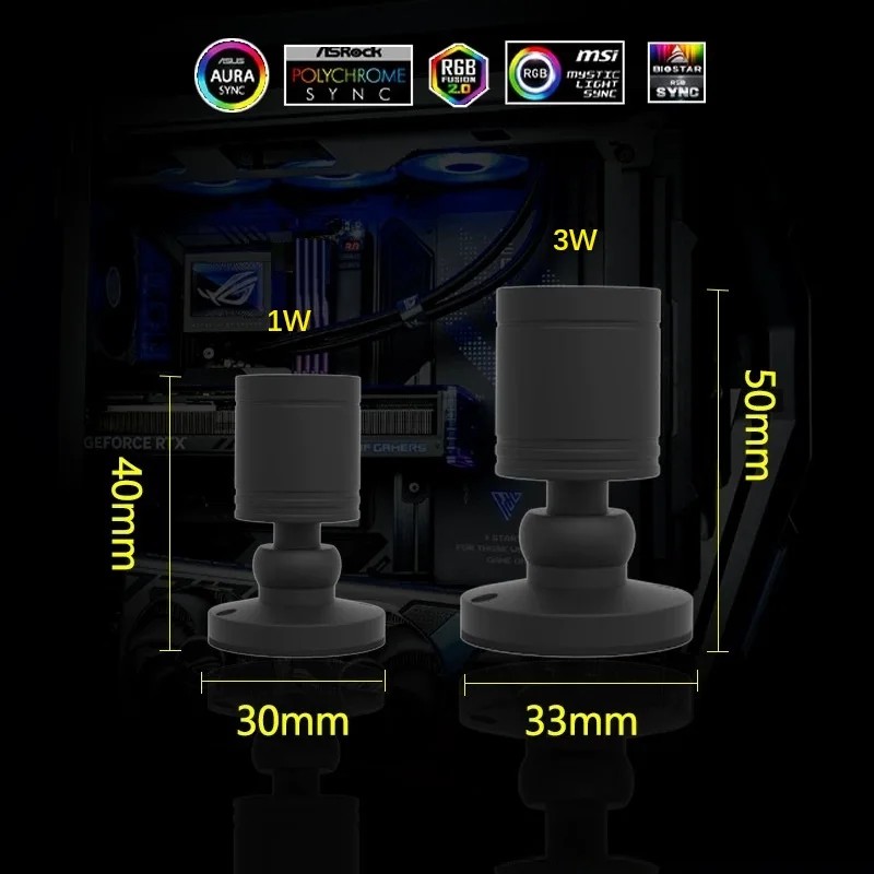QITU 1W 3W ARGB 5V 3ピンヘッダー コンピ - Model Kit Display Case のレビューと価格