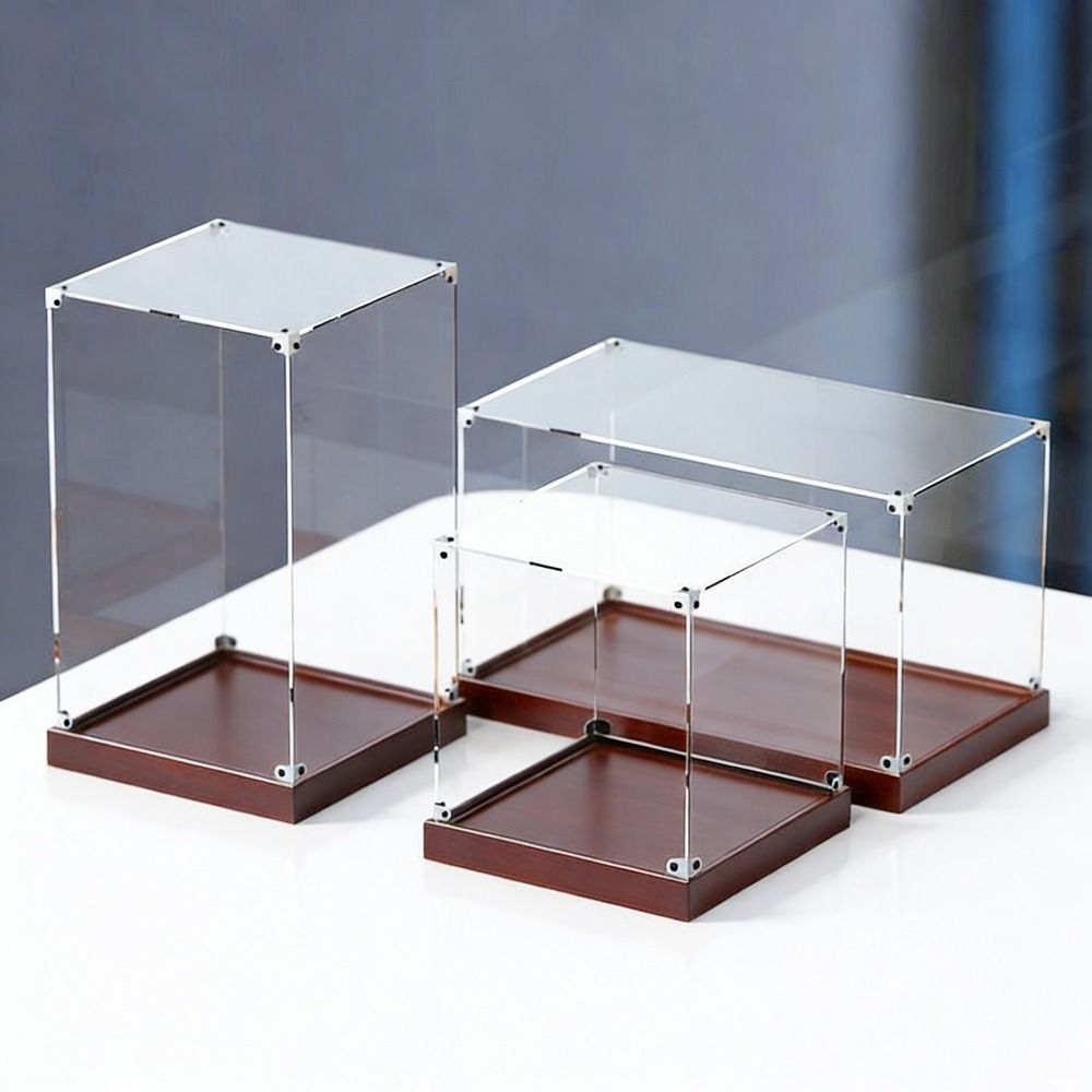 透明アクリル製ディスプレイケース、積み重ね可能なデザイン、木 - Model Kit Display Case のレビューと価格