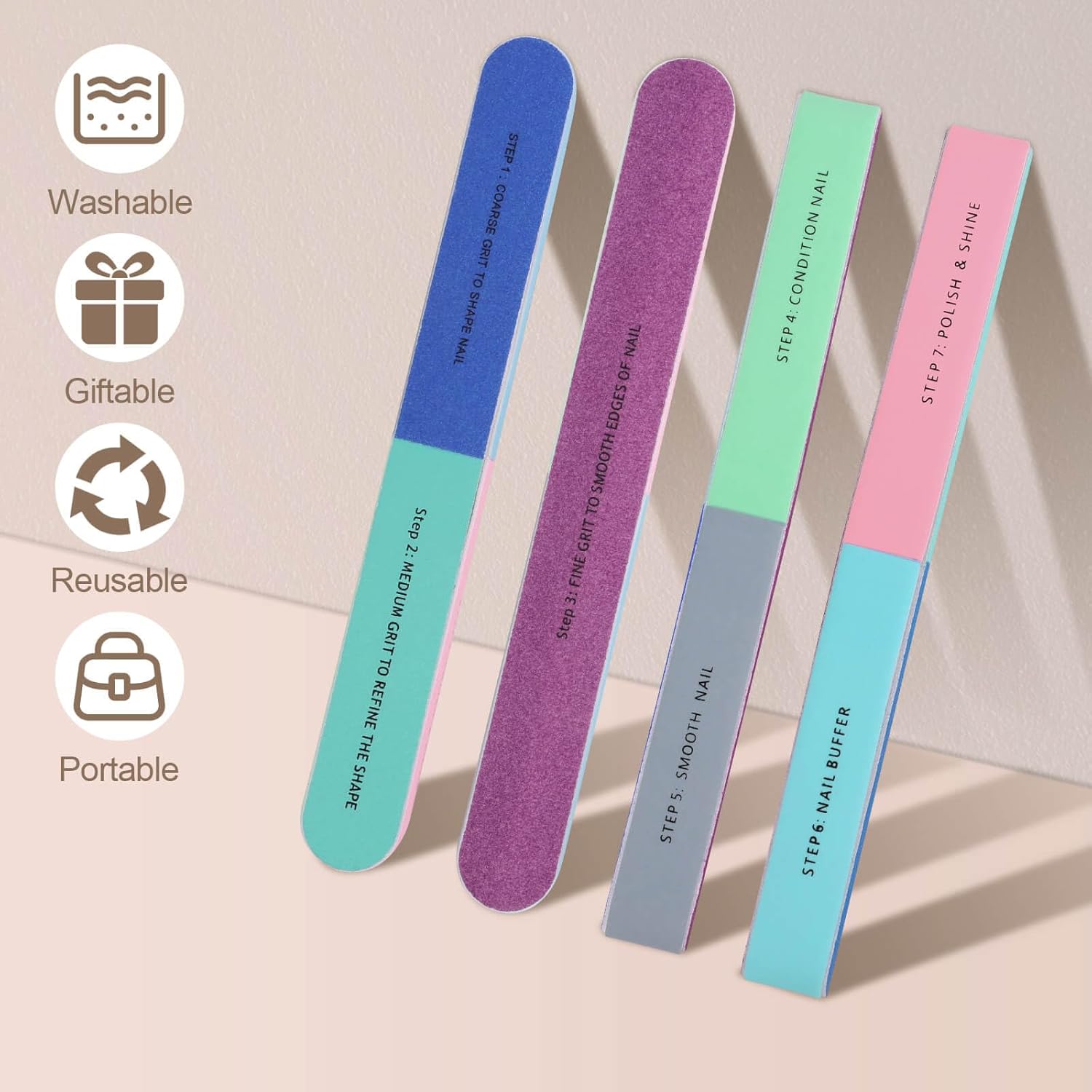 1/5 個ネイルファイル 7 面研磨ツールマニキュアペディキ - Sanding Stick Set のレビューと価格