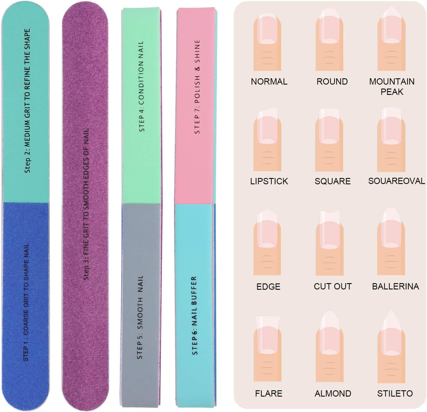 1/5 個ネイルファイル 7 面研磨ツールマニキュアペディキ - Sanding Stick Set のレビューと価格