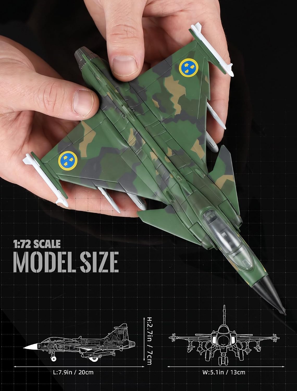 1/72スケール JAS 39 グリペン戦闘機 組み立て式モ - Model Kit Quick のレビューと価格