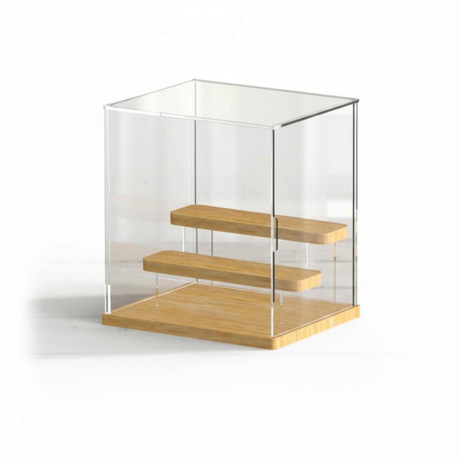モデルキットや人形用の木製トレイ付き透明アクリルディスプレイ - Model Kit Display Case のレビューと価格